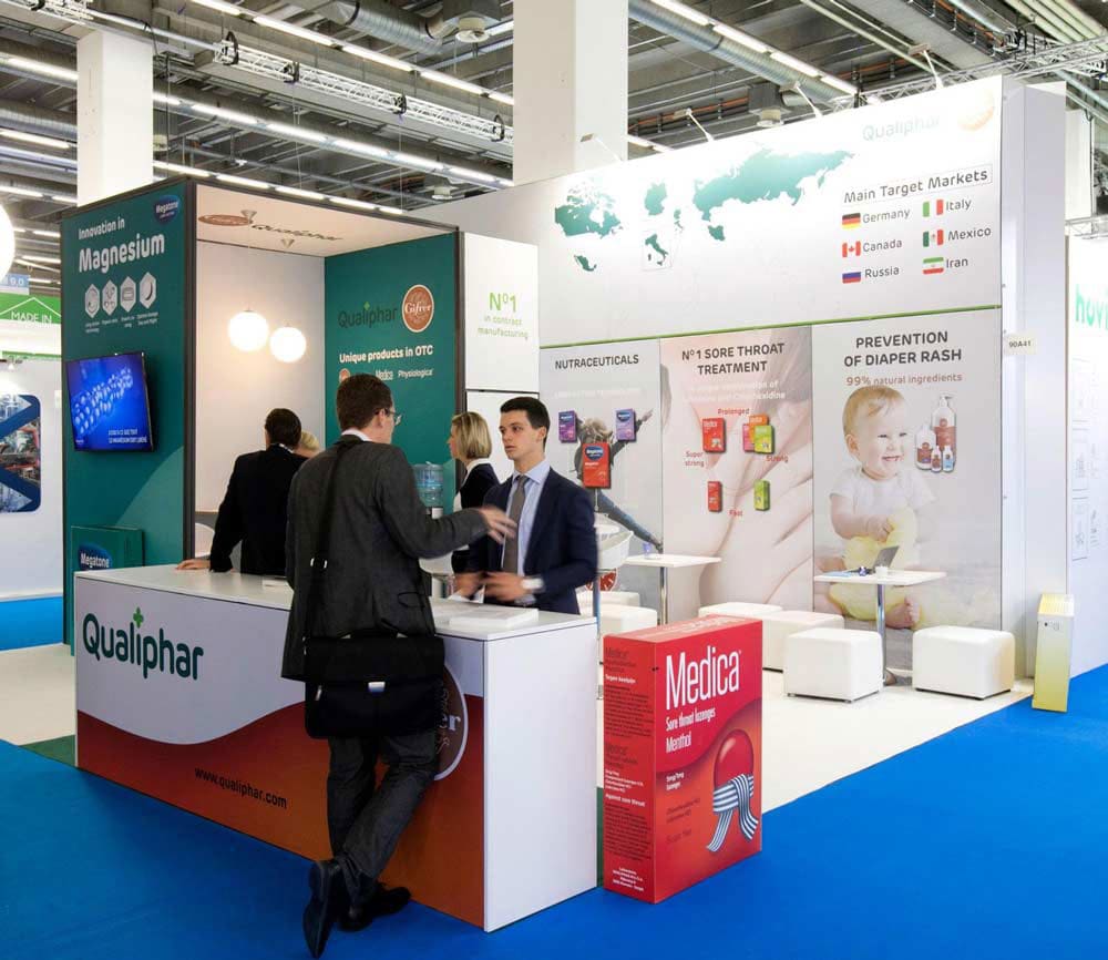 Messestand von Qualifphar - CPhI Worldwide, Frankfurt